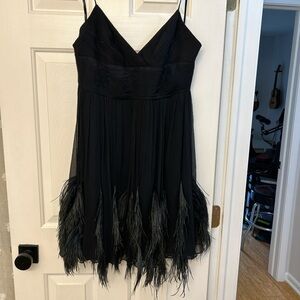 Women’s BCBG Black feather dress